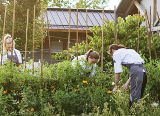 Langdon Hall Country House Hotel employees tending to Garden