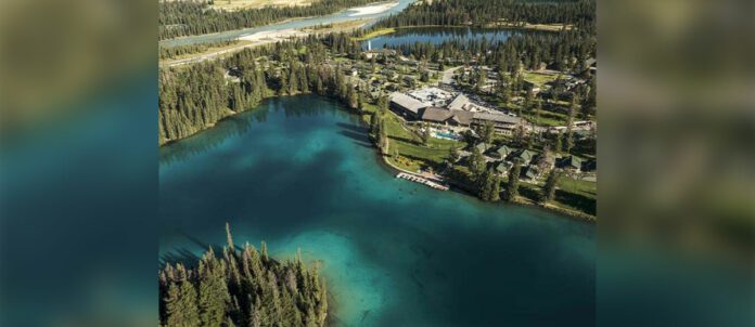 Aerial photo of Jasper Park Lodge
